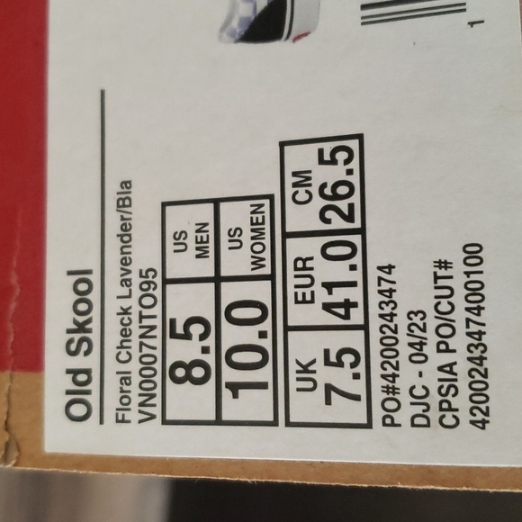 New Vans Old Skool Floral Check Lavender Purple White Black Sneakers - Picture 10 of 10